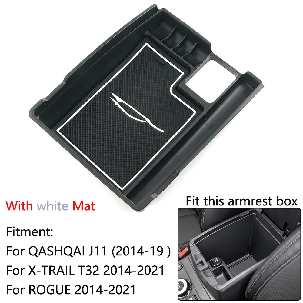 Central Console Armrest Box Secondary Multifunction Storage Box Phone Holders Tray Accessory for Nissan Qashqai J11 2014 - 2019