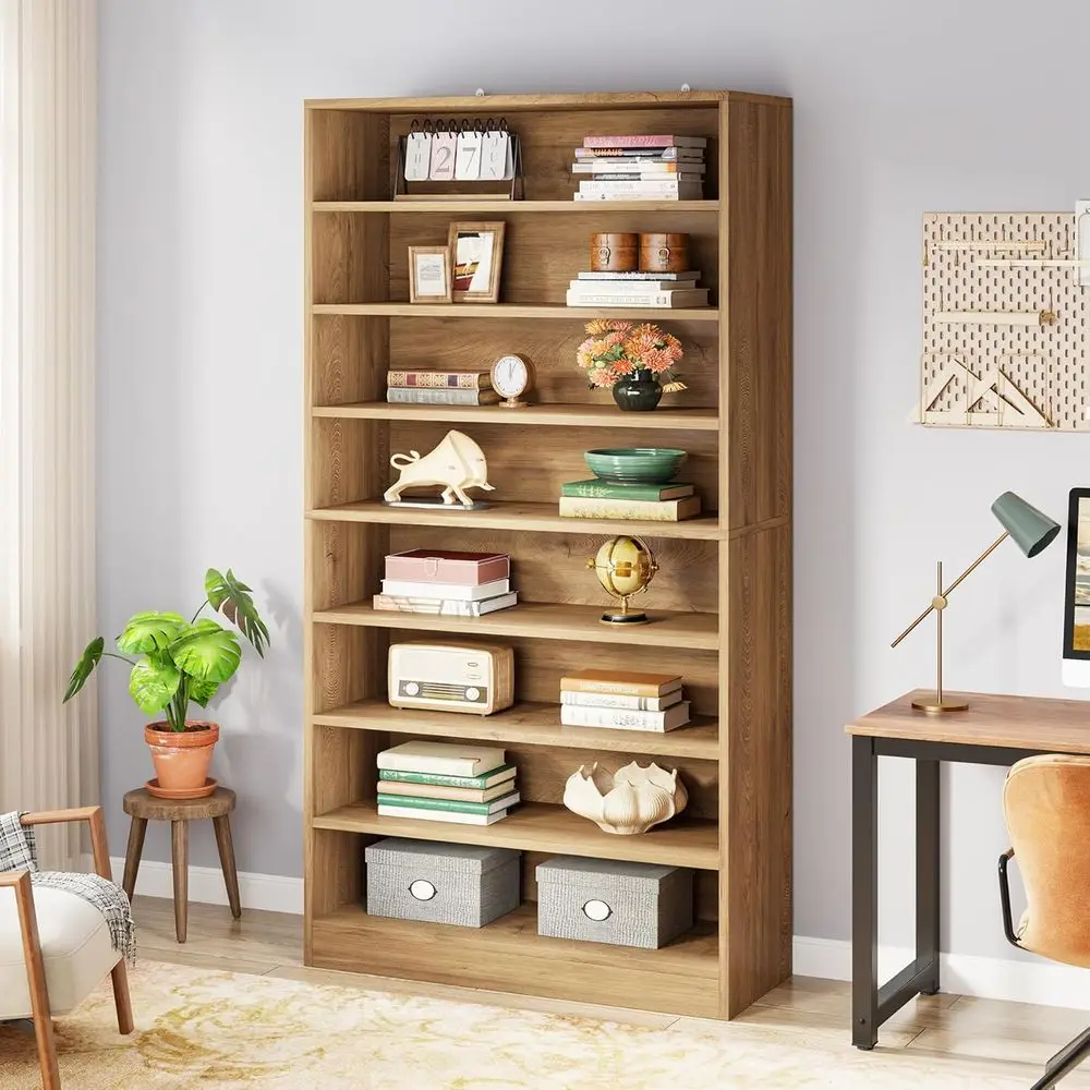 

71 Inch Tall Bookcase, ern reestanding Bookshel 9 Tier Bookcases, Large Open Display Shel Storage Cabinet Organizer or Living Ro