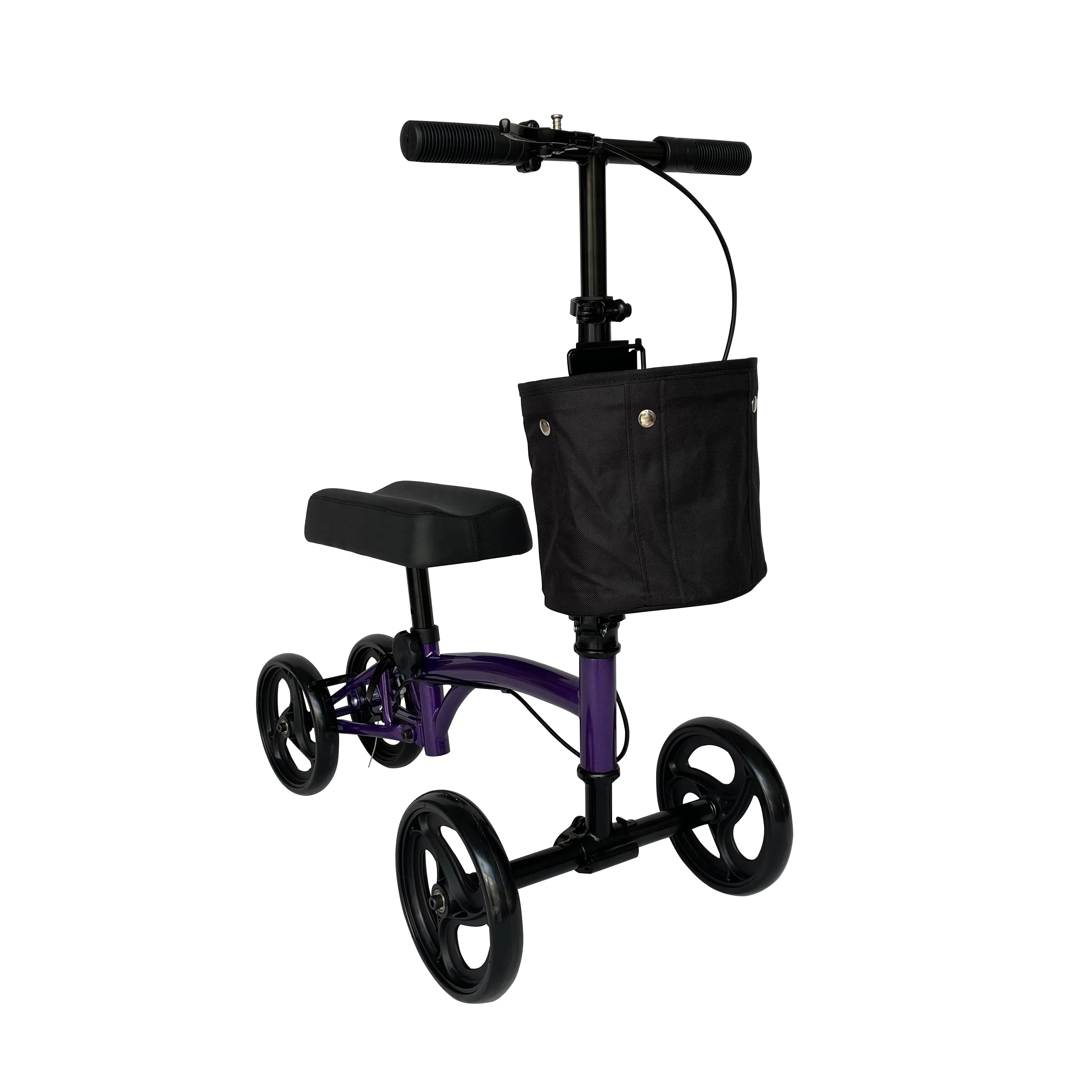 Assisted Walking Rollator Medical Steel Knee Walker with Shopping Bag for TRA50