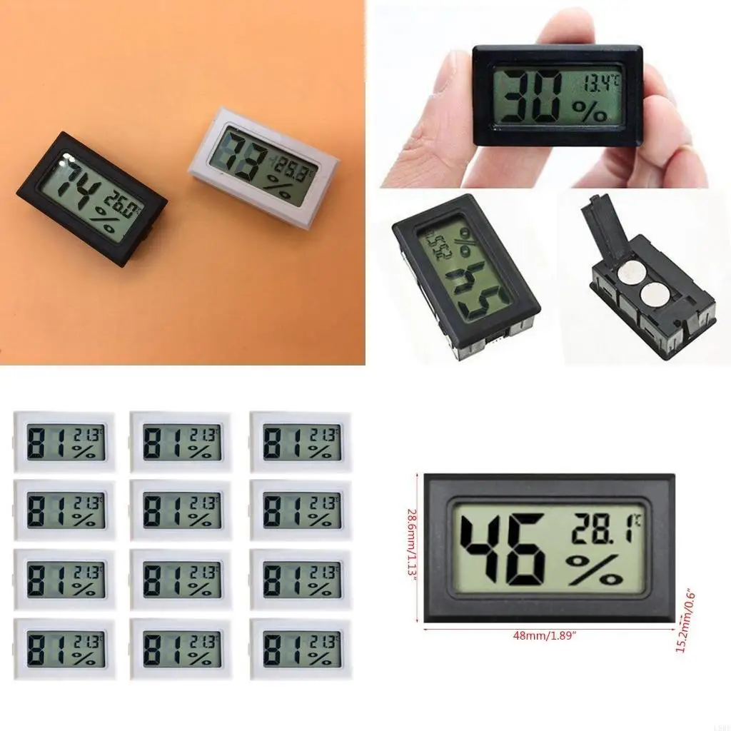 

L9BE 12 шт., мини-маленький цифровой электронный измеритель температуры и влажности, комнатный термометр, гигрометр, ЖК-дисплей