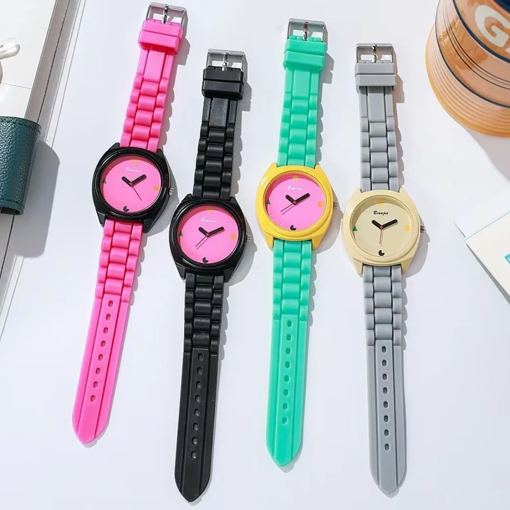 New Silicone Wrist Watches for Women Circular Precise Quartz Watch Colorful Comfortable Students Watch Friend's Birthday Gift