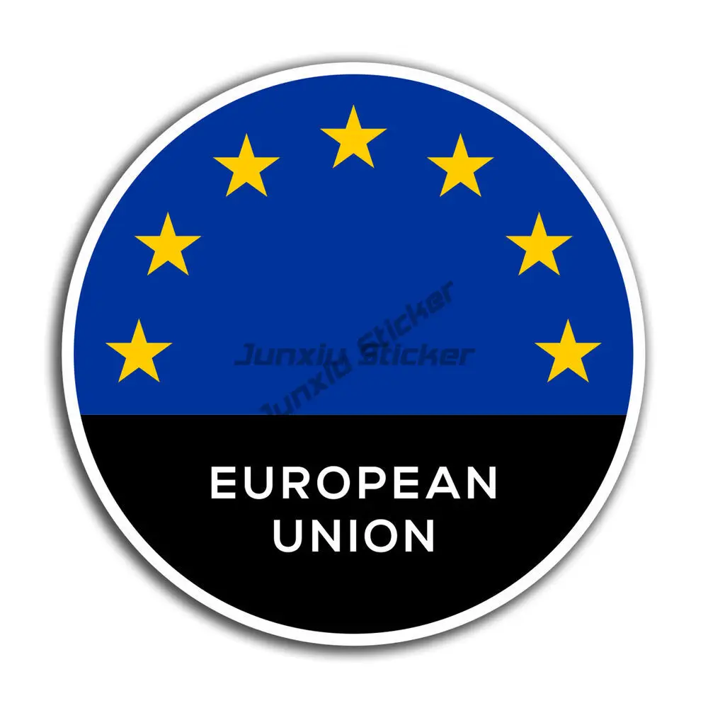 EU Europe Flag Map Vinyl Sticker Decal Car Laptop European Union Travel Sticker Laptop Luggage