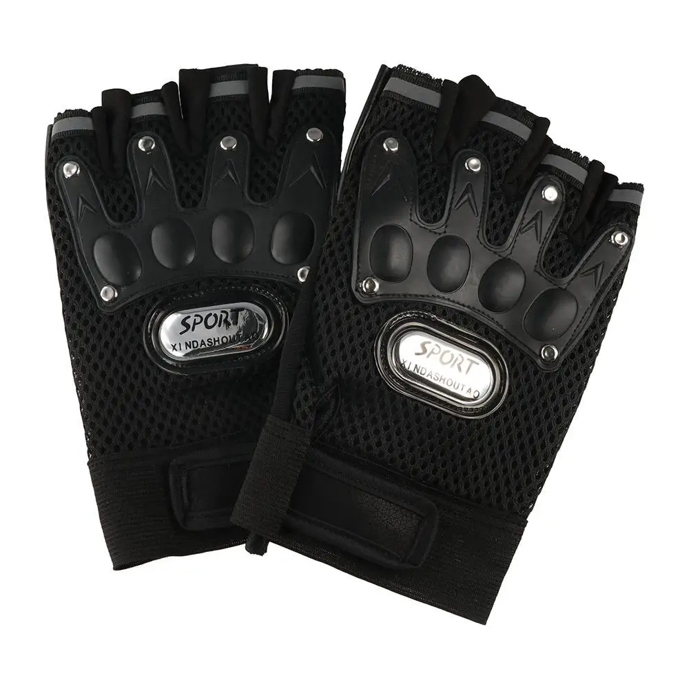 

Men Fitness Anti-Slip Half Finger Cycling Palm Breathable Bicycle Gloves Fingerless Gloves PU Leather Riding Gloves