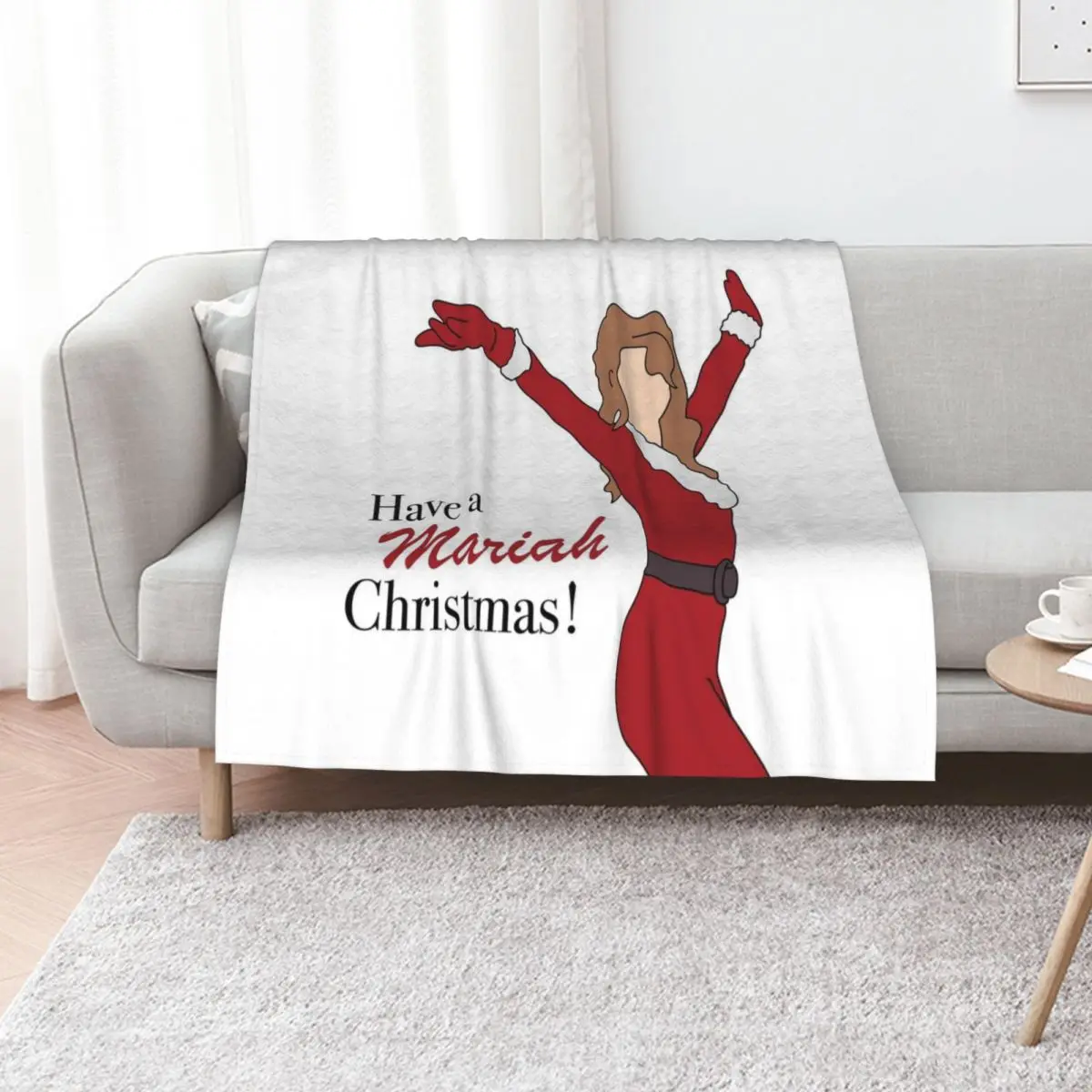 Have A Mariah Christmas ! Throw Blanket Travel Size Cozy Blanket for Plane Train