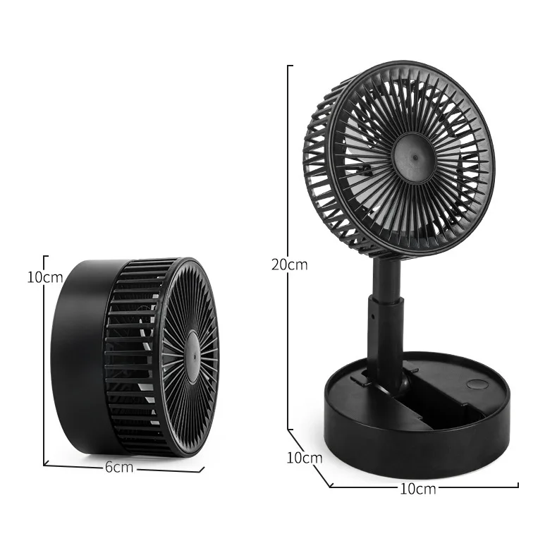 USB Rechargeable Student Portable Dormitory Large Wind Desktop Table Fans Cooling Table Folded Fan For Home