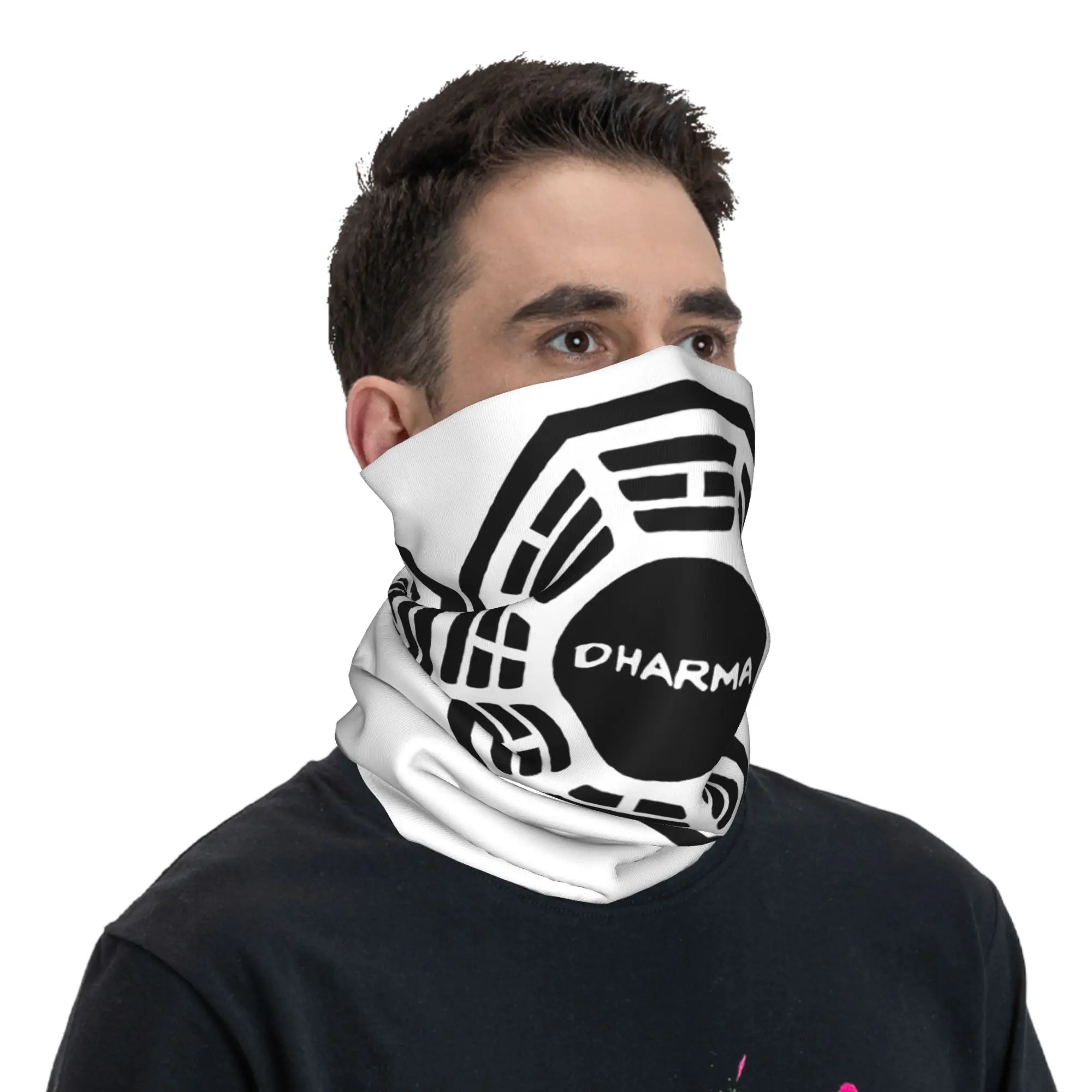 وشاح قناع مطبوع عليه مبادرة دارما باندانا للرقبة، وشاح متعدد الاستخدام لركوب الدراجات والمشي لمسافات طويلة وصيد الأسماك للجنسين والكبار قابل للغسل