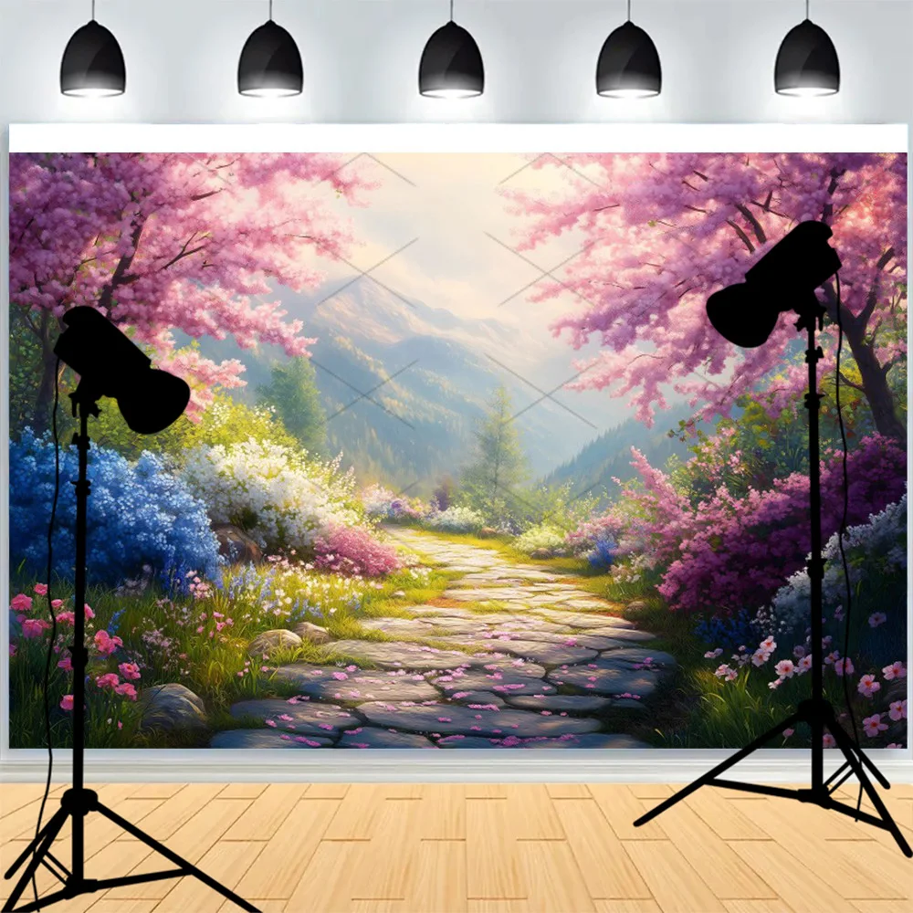 Castle Turret Ivy Cloud Wildflower Firefly Photography Background Enchanted Tree Rainbow Arch Brook Studio Backdrops CT-06