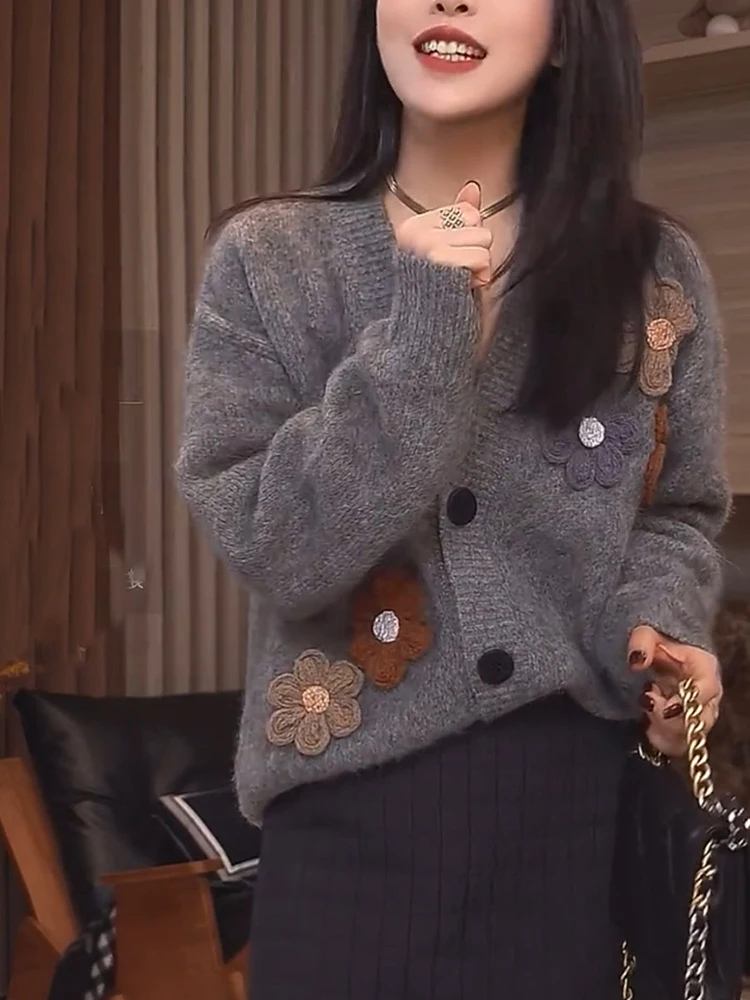 

Модный утепленный свободный свитер: мягкий, уютный, в корейском стиле, для повседневной носки, осенне-зимняя верхняя одежда больших размеров, элегантный повседневный трикотаж