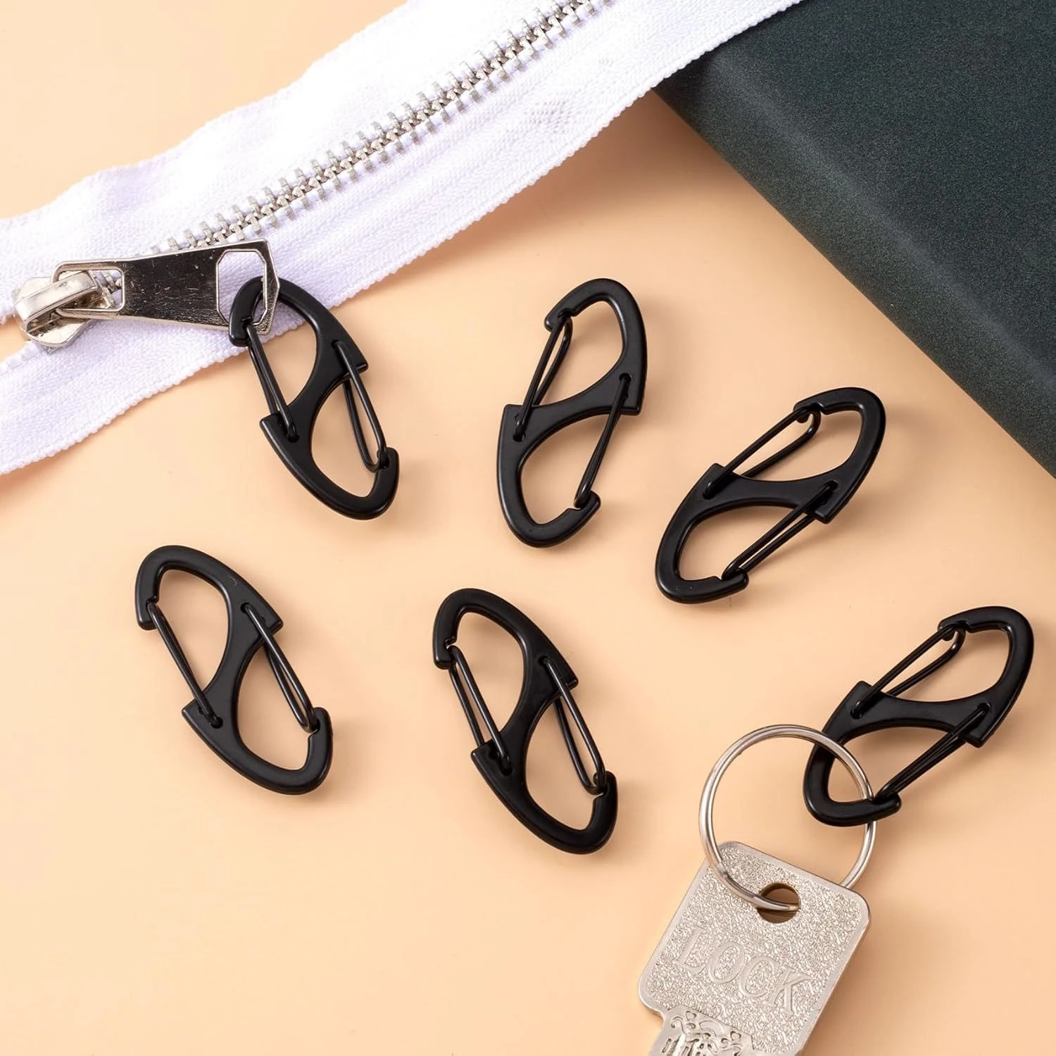 10Pcs Zipper Clips Anti Theft Deterrent, Dual Opening Safety Zipper Locks Pull Replacement for Backpacks, Camping, Suitcases