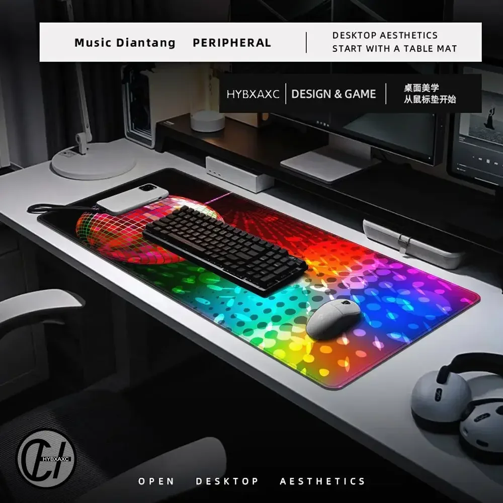 Tapis en caoutchouc métallique coloré paillettes Look Disco Ball Image Gamer clavier tapis sans fil souris Ped mignon tapis de bureau jeu Pc tapis de bureau
