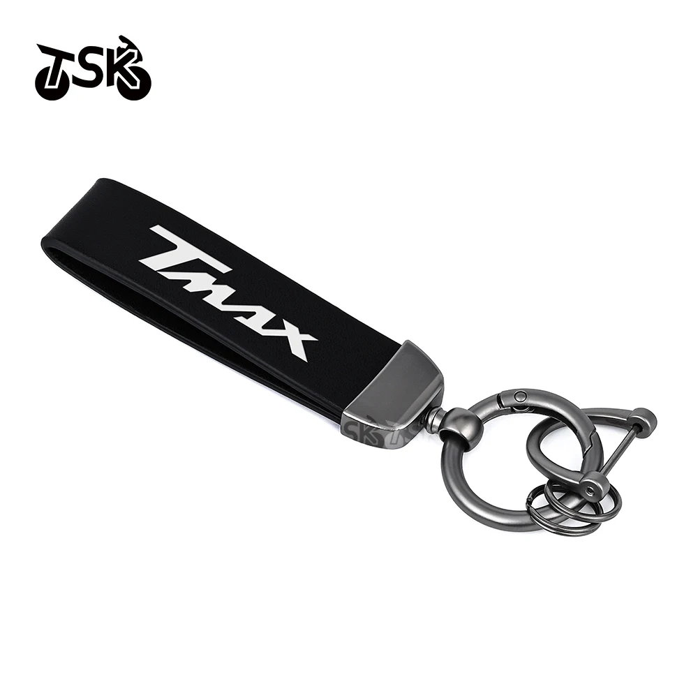 

For YAMAHA TMAX Sport Logo Emblem Motorcycle Carbon Fiber Style Leather Zinc Alloy Keychain Key Chain Gift Accessories