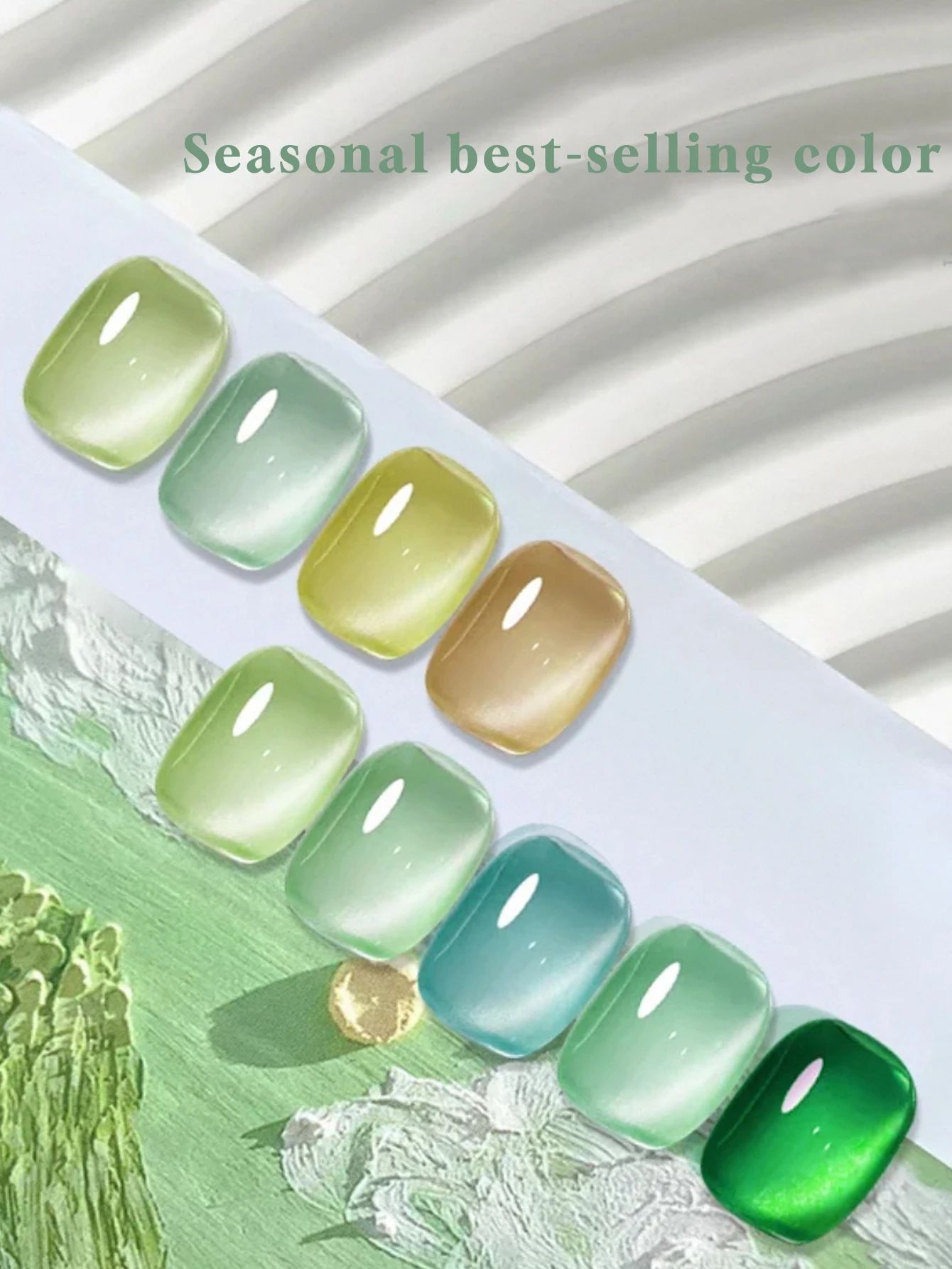 

Lasts 28 Days 1/9 шт. 2025 Новый яркий мятный желто-зеленый кристалл «кошачий глаз» гель-лак для ногтей для женщин, подарок, маникюрный салон,