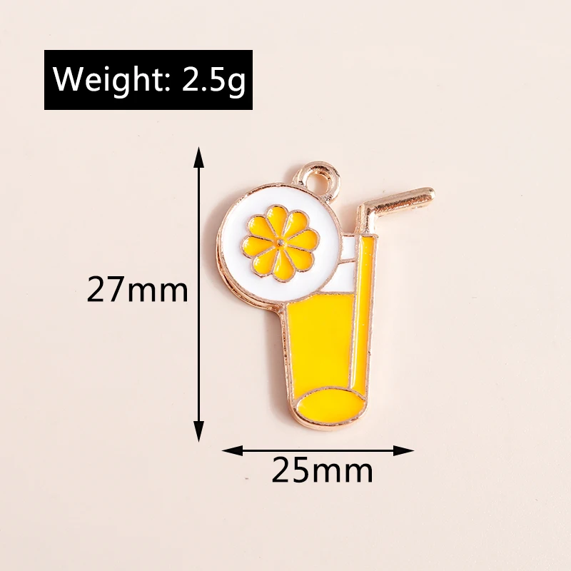 20 Stück Niedliche Getränke-Anhänger, Emaille Sommer-Eiscreme-Anhänger für Schmuckherstellung, Halsketten, Ohrringe, DIY-Bastelzubehör – Detail 13
