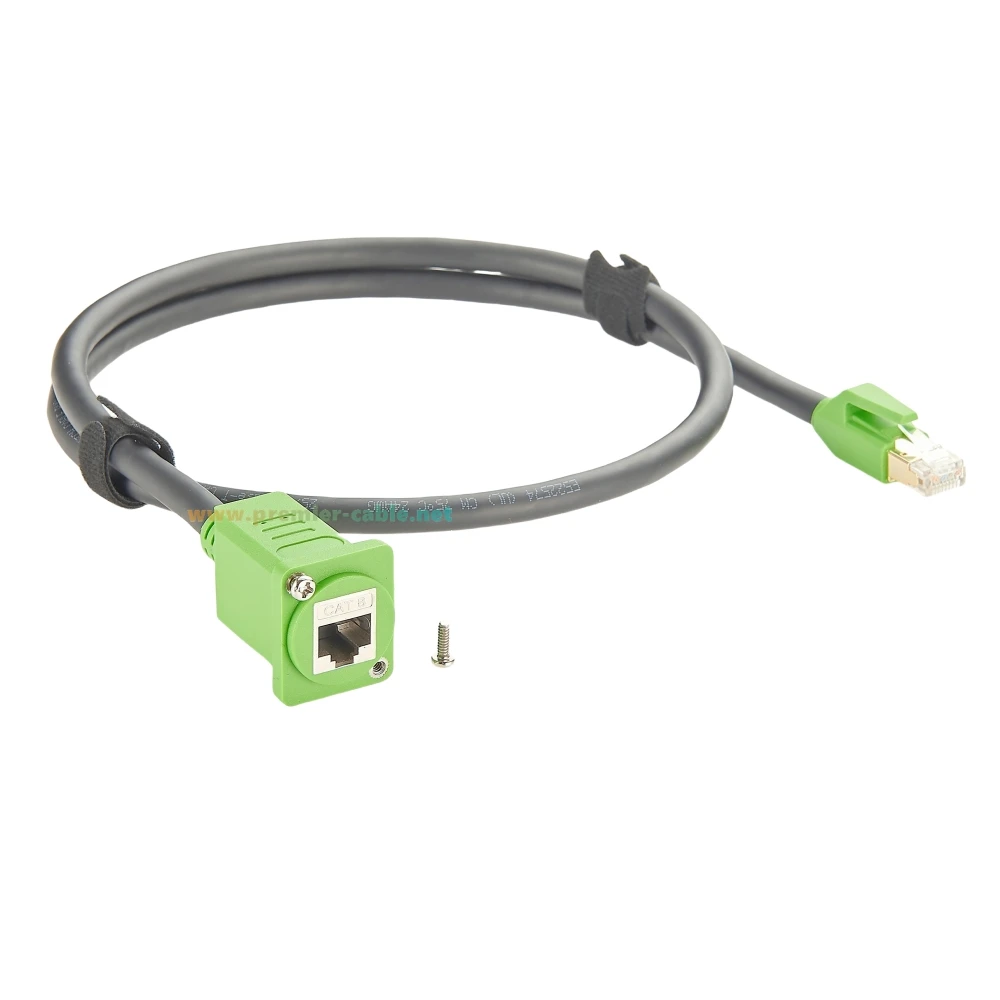 D نوع لوحة المسمار جبل إيثرنت RJ45 كابل CAT8 شبكة محمية كابل SFTP 40Gbps RJ45 كيستون ذكر إلى أنثى تمديد الحبل #4