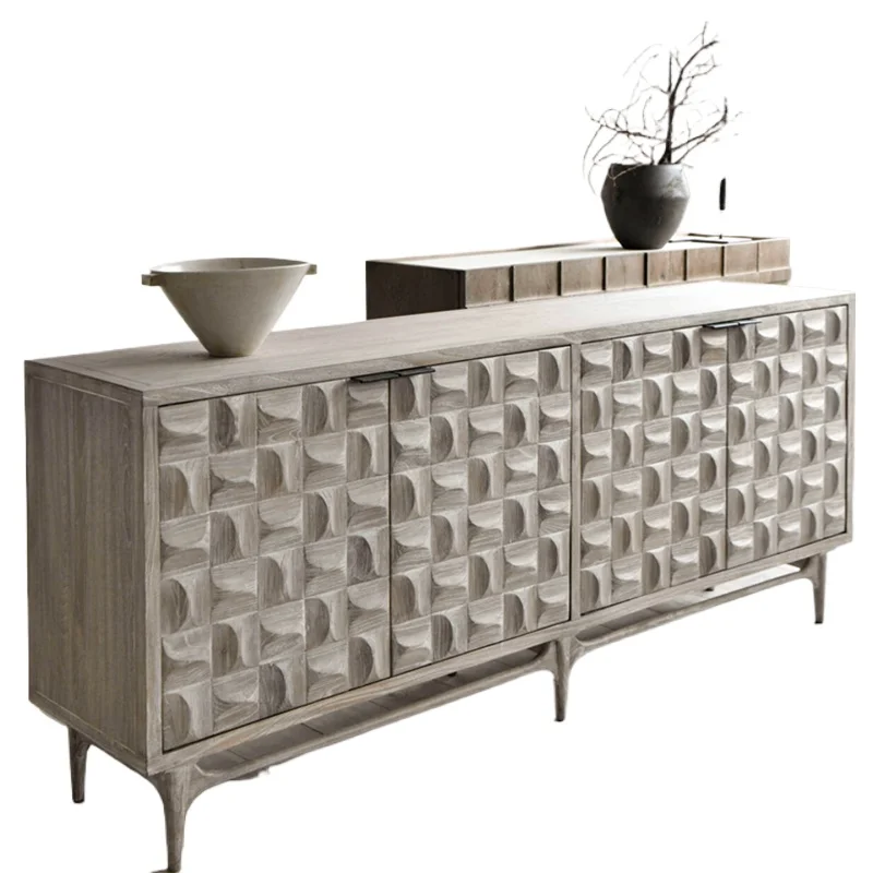 

Solid wood dining side cabinet All solid wood porch cabinet Storage storage cabinet