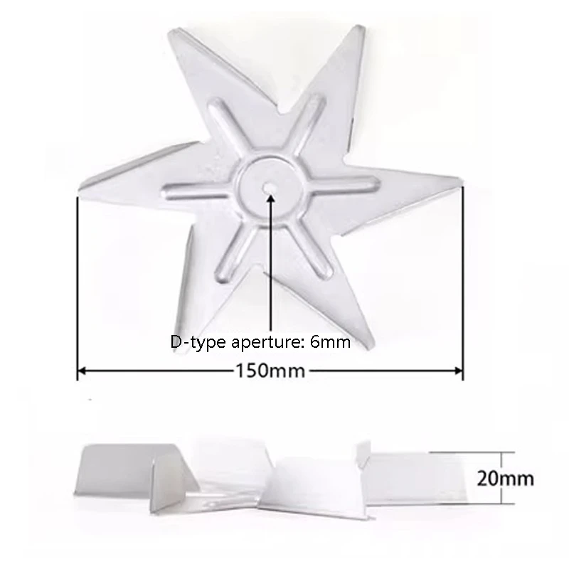150×20×6mm  Oven fan blade Fan Impeller for oven fireplace biomass pellet stove motor  Replace parts