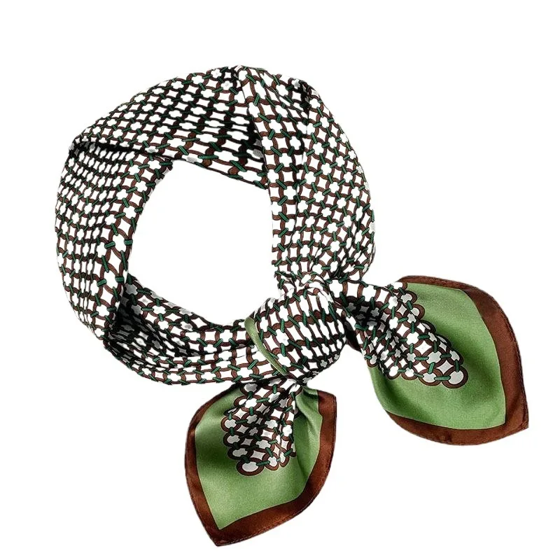 100% Mulberry Silk Small Square Scarf Korean Decorative Spring Autumn Hangzhou Silk 70cm Square Scarf Collection Elegant