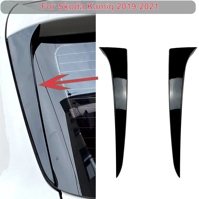 

Rear Window Splitter Deflector Cover Side Spoiler Wing Trim Canards Decoration Sticker For Skoda Kamiq 2019-2021 Car Accessories