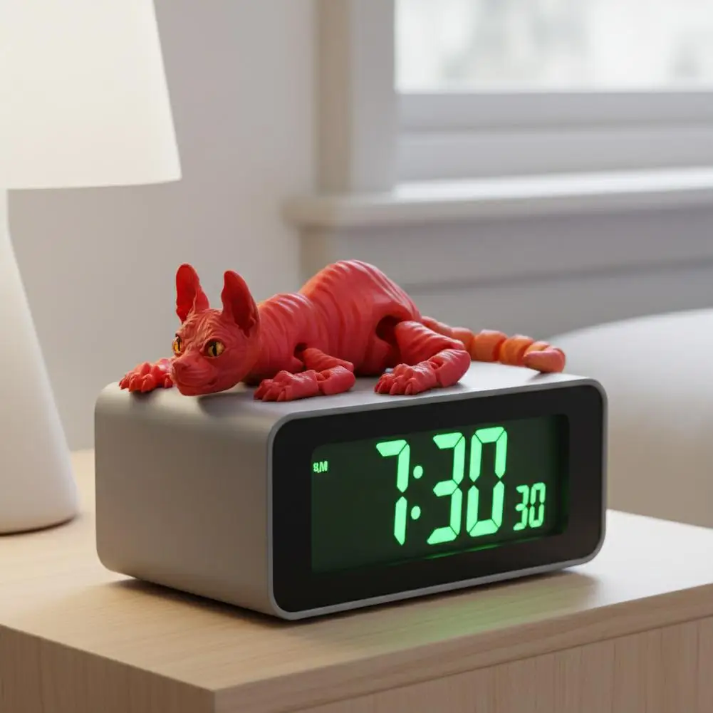 3D 프린팅 고양이 장식 가동식 관절 데스크탑 선반 디스플레이 다양한 자세 매끄러운 표면 가정 사무실 장식 선물