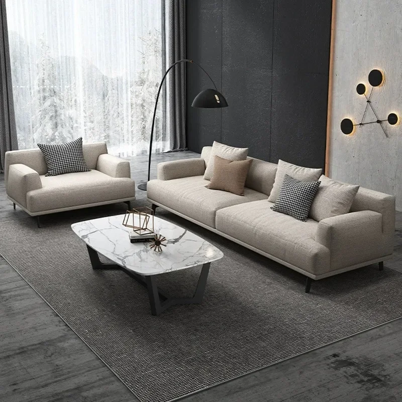 Simple light luxury small apartment removable and washable technology cloth latex corner wabi sandy wind living room sofa