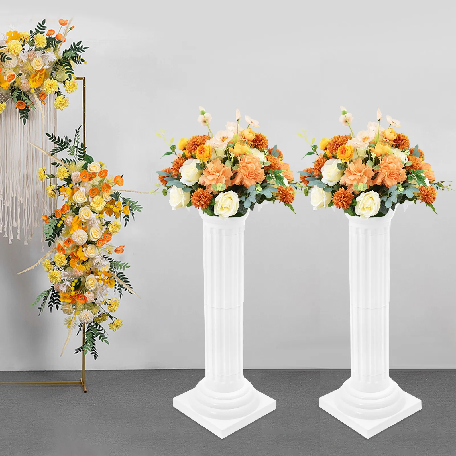 

2-Piece Plastic Roman Pillars European Wedding Greenery Decorative Columns for Events