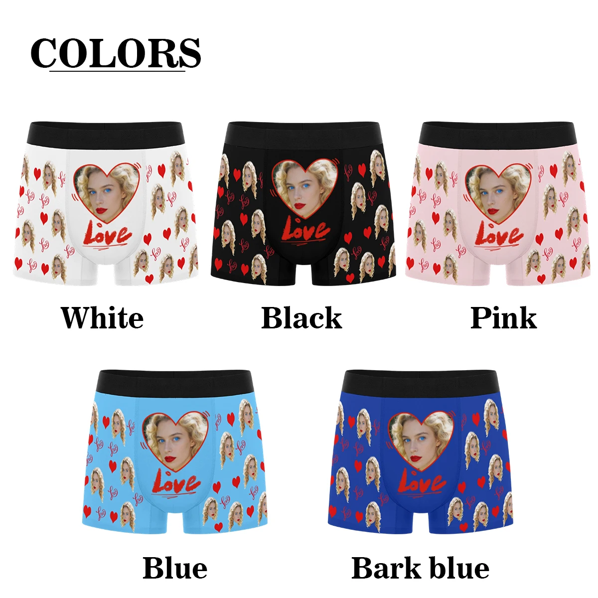Personalized facial photo customization flat underwear customization men's Valentine's Day gift for husband gift for father