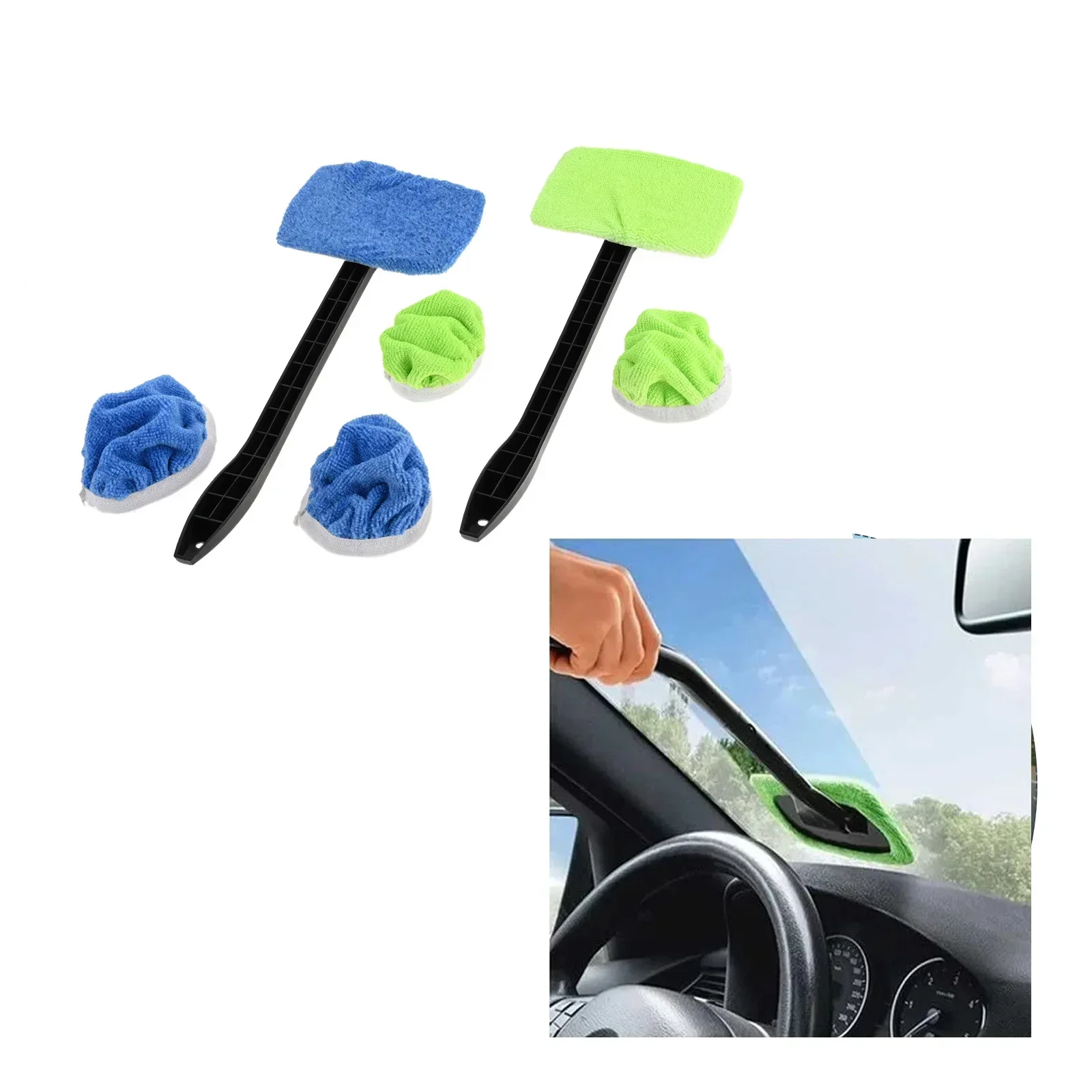 

1Set Car Wash Brush Window Cleaner Microfiber Wiper Windshield Wiper Cleaner Long Handle Auto Glass Cleaner Cleaning Tools Brush