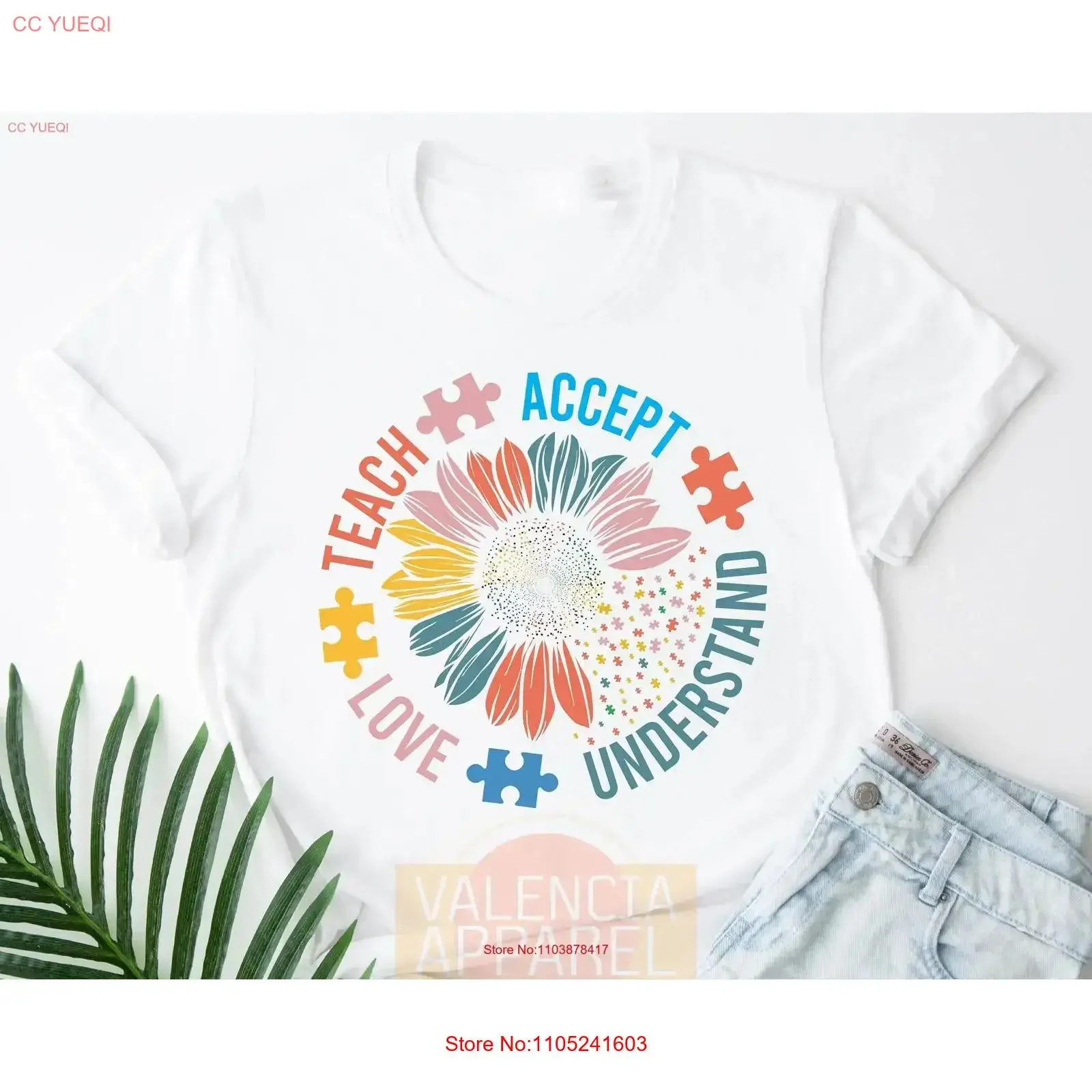 Teach Accept Love Understand Autism Teacher T Shirt Special Education Acceptance Empathy vintage Washed Breathable Stretched