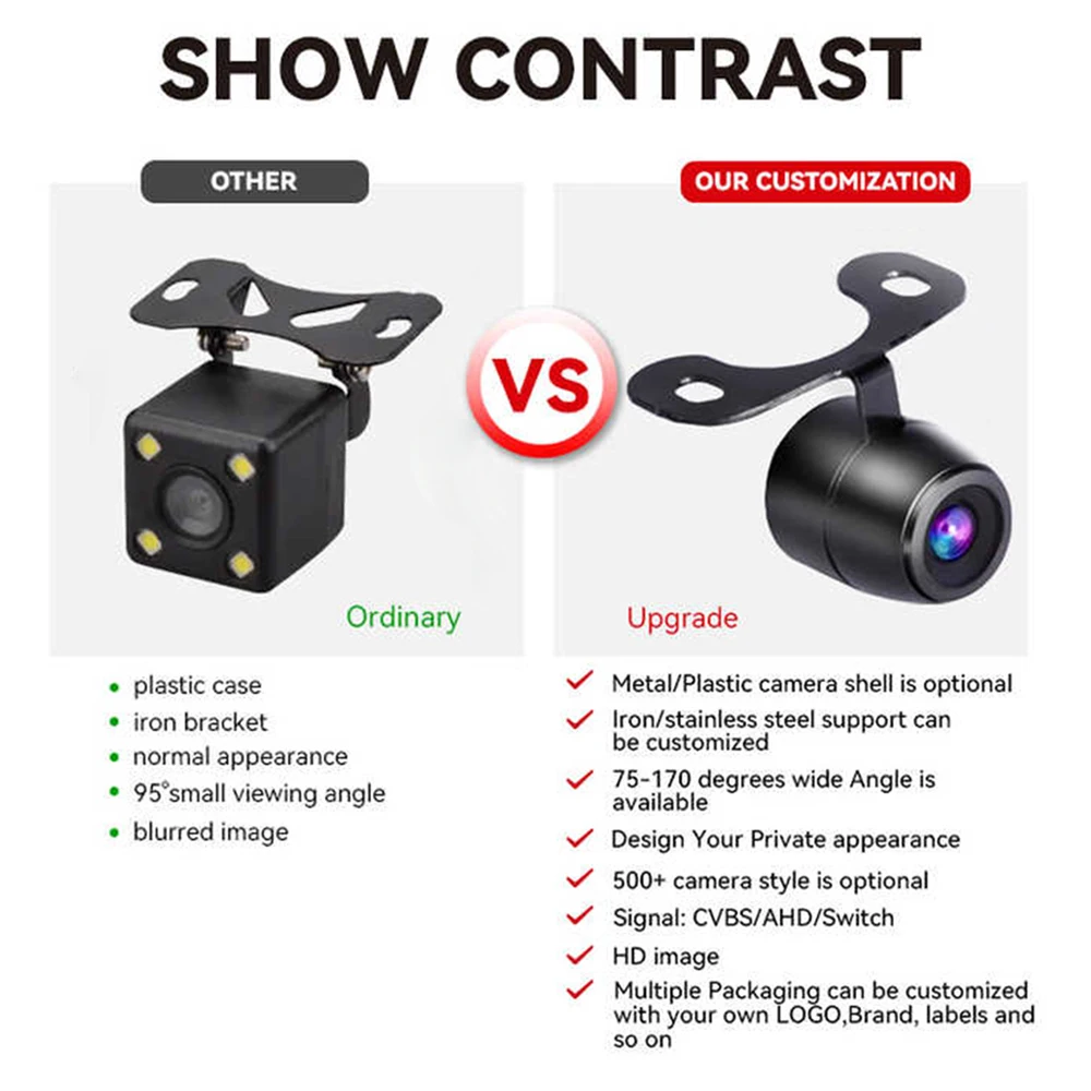 2PCS YWX Wholesale Night Vision Camera For Cars With System Rear View Camera Infrared Universal 12V Car Camera For Car Radio Scr