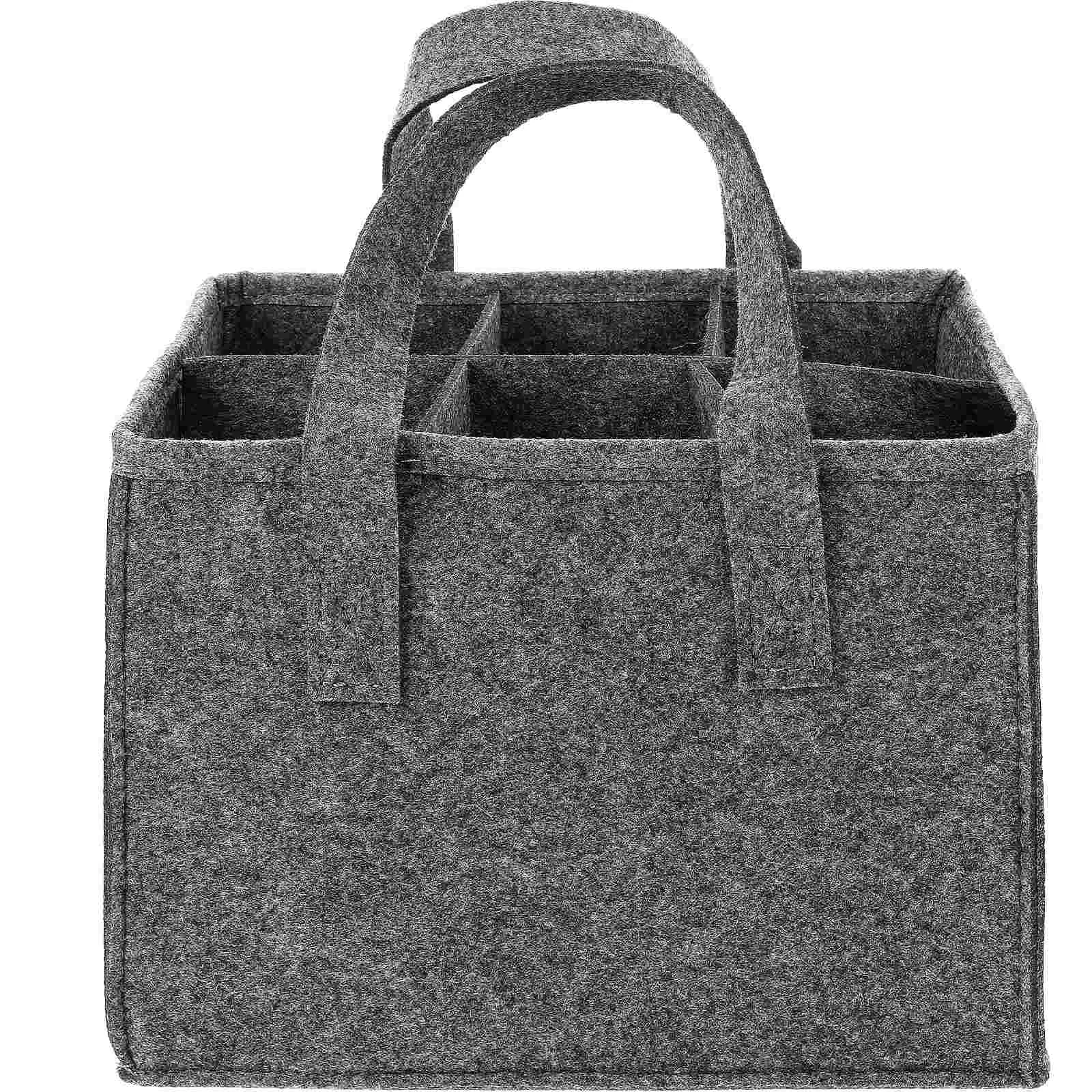 

Felt Bag Carrying Bottle Reusable Beer Divided Portable Practical Decorative Tote