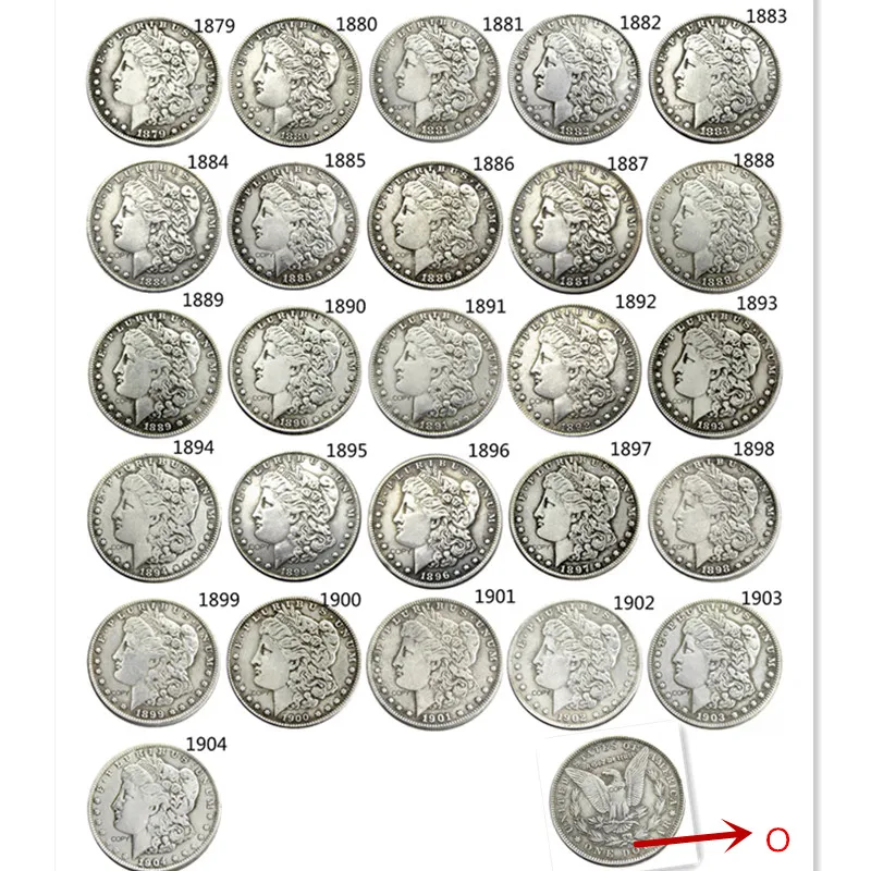 US Coins A Set Of(1878-1921) P-D-S-CC 96pcs  Morgan Dollar Copy Coins