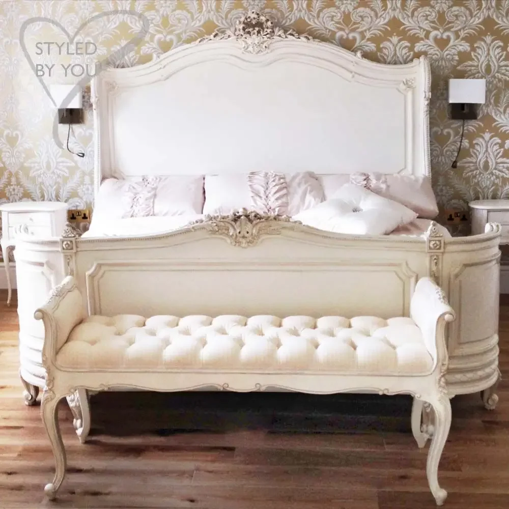 A American Light Luxury Wood Carved Bed End Stool Bedroom Bed Stool Nordic Style Leisure Sofa Stool