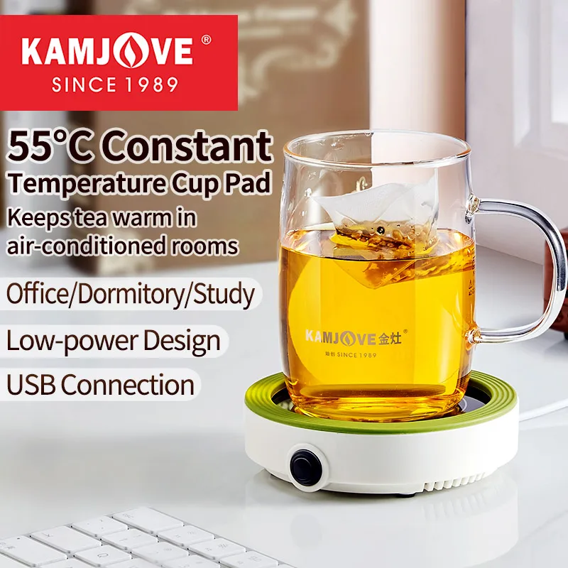 KAMJOVE-Portable Smart Thermostatic Coaster, Electric Heating, USB, Constant Warming Cup Pad, Warm Milk Gadget, Office Desktop