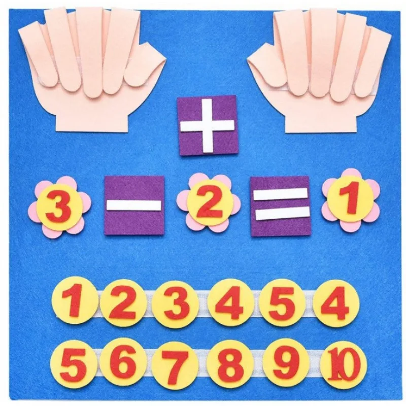 Felt Finger Math Numbers Montessori Educational Counting Learning Toys Birthday Party Favors Gifts For Kids Boys Girls
