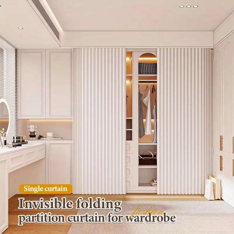 Super Thick Foldable Door Curtain with Hole-Free Design Invisible Storage Home Decor with Hanging Hooks Included