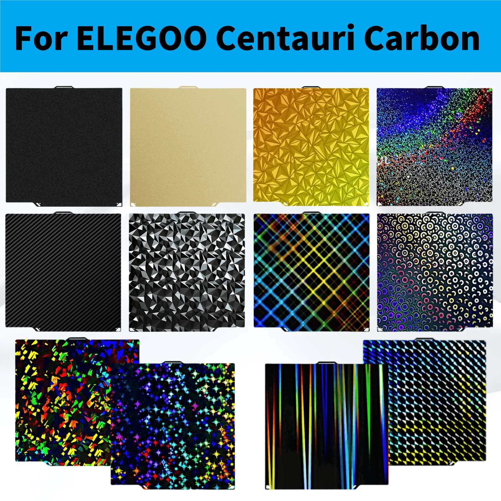

For ELEGOO Centauri Carbon Bed Plate 260x271mm Centauri Carbon Build Plate Double Side PEI PEO PET PEY Sheet 3D Printer Parts