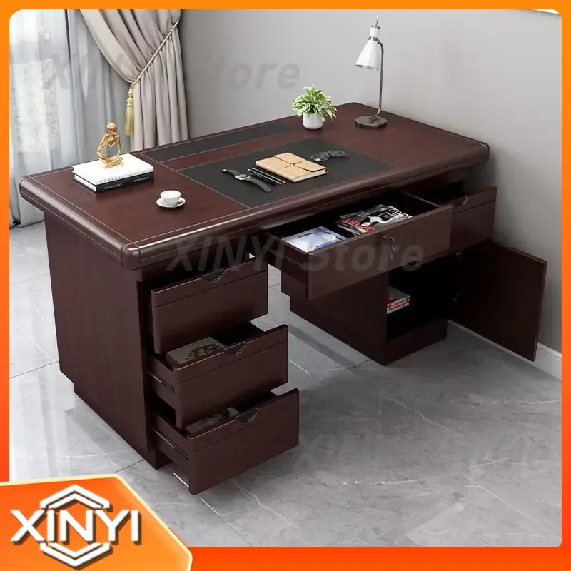 Office Computer Desk for Home School Finance Office Single Work Desk with Lockable Drawer Writing Table Modern Desk for Small
