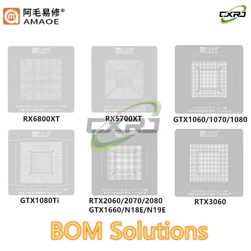 AMAOE Direct heating GTX2070 GTX1080ti GTX1070 RX5700XT RX6800XT N18E 215-121000177 GPU TU102 GA102 GP102 GA106 stencil