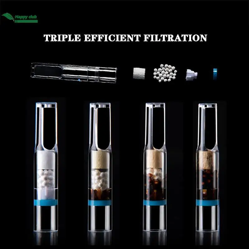 5.2mm Slim Woman Disposable 5mm fine smoke filter Cigarette Holder Triple Filter Mouthpiece lip smoking accessories gift for men