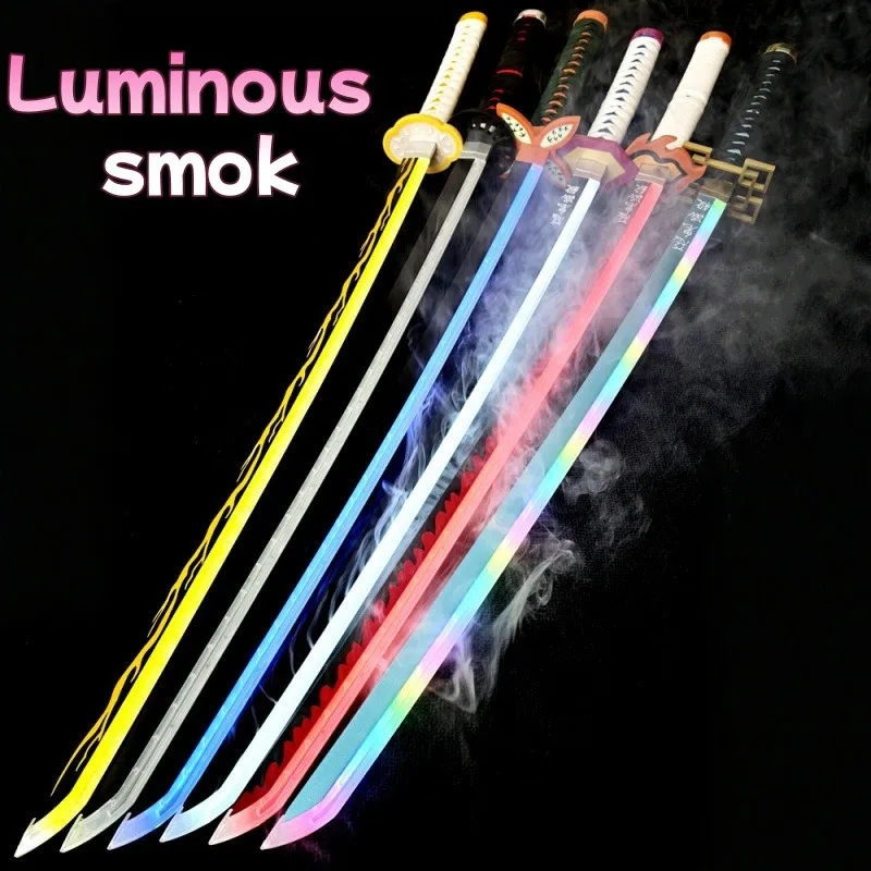 40.5in Luminous Smok Katana Swords Real Size Japanese Samurai Sabre Acrylic Wooden Katana Anime Cosplay Prop Home Decoration