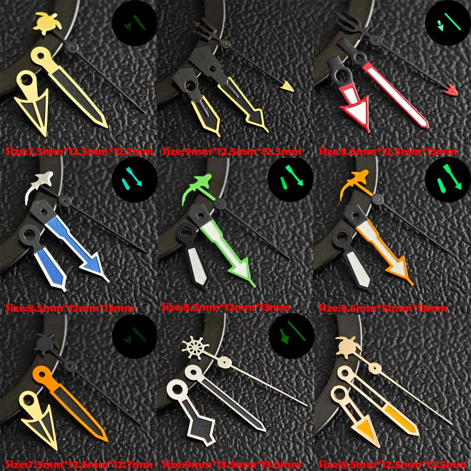 NH35 Hands Green Luminous Alien Watch Hands Fits NH35/NH36/NH38/NH70/NH71/NH72 Movements Accessories For Replaceable Watch Parts