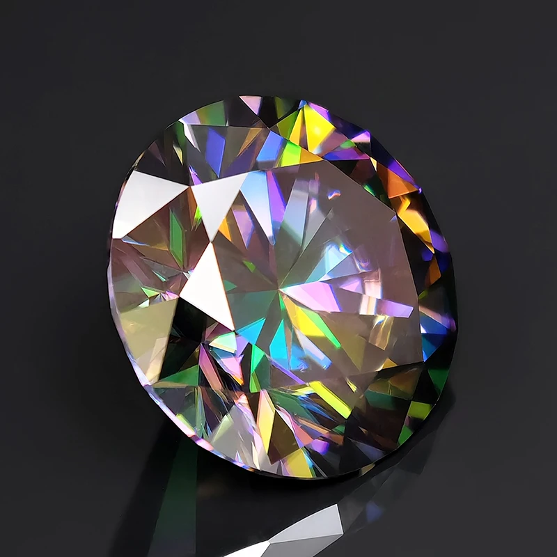 Jewelry Moissanite Stone Rainbow Purple Round Cut 0.5-5.0ct Real Moissanite Loose Gemstones Positive Pass Tester with GRA VVS1