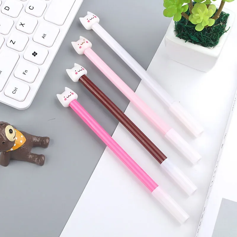 Gatinho Neutro Caneta Dos Desenhos Animados, Papelaria Estudante Criativo, Caneta Gatinho Bonito, Material Escolar Kawaii, Assinatura do Escritório Coreano