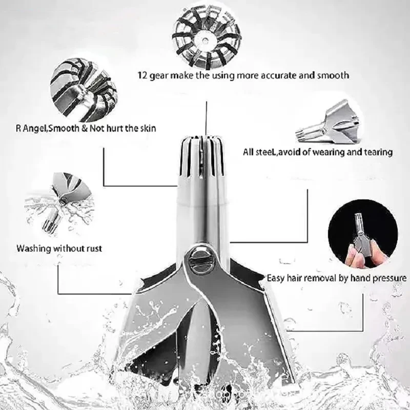 Nose Hair Ear Trimmer For Men Stainless Steel Manual Washable Portable Tondeuse Nez hair remover Nose Vibrissa Razor Shaver