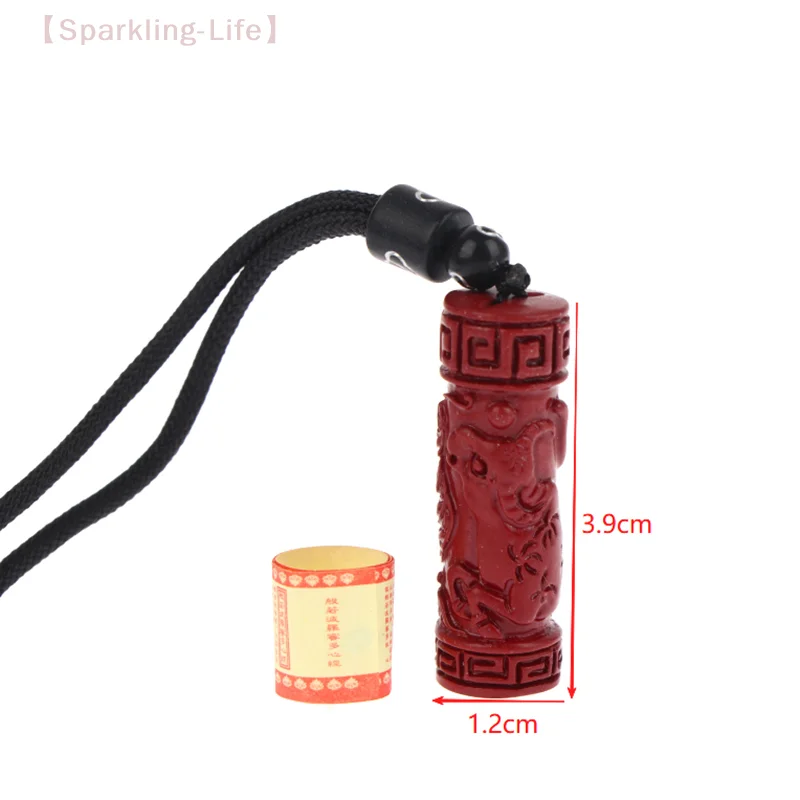 【JYA1】Luxury Red Cinnabar Chinese Zodiac Pendant Heart Sutra Necklace Real Natural Jewelry Women Accessories Energy Gifts