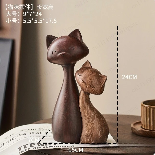 Abstract Art Cat Ornament Living Room Office Study Decoration Resin Abstract Ornament Statue Bedroom Desktop Sculpture