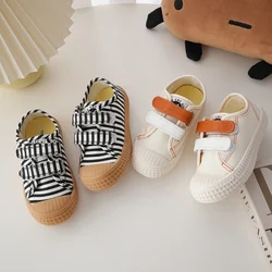 New Spring Sneakers For Baby Fashion Children Kindergarten Indoor Canvas Shoes Boys Girls Cute Zebra Crossing Print Casual Shoes