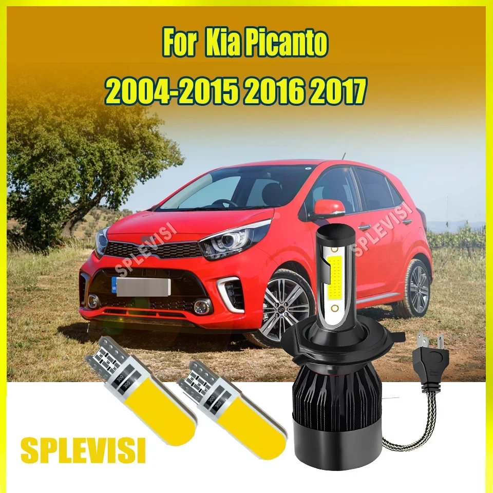 H4 LED White Headlights Conversion Kit - Enhanced Road Safety & Visibility For Kia Picanto 2004 2005 2006 2007 2008 2009-2017