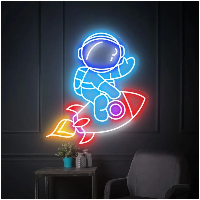 Custom Art Neon Light Alien Shaped LED Neon Sign  for Children's Room Bedroom Decoration Happy Birthday  Personalise Lamp Decor