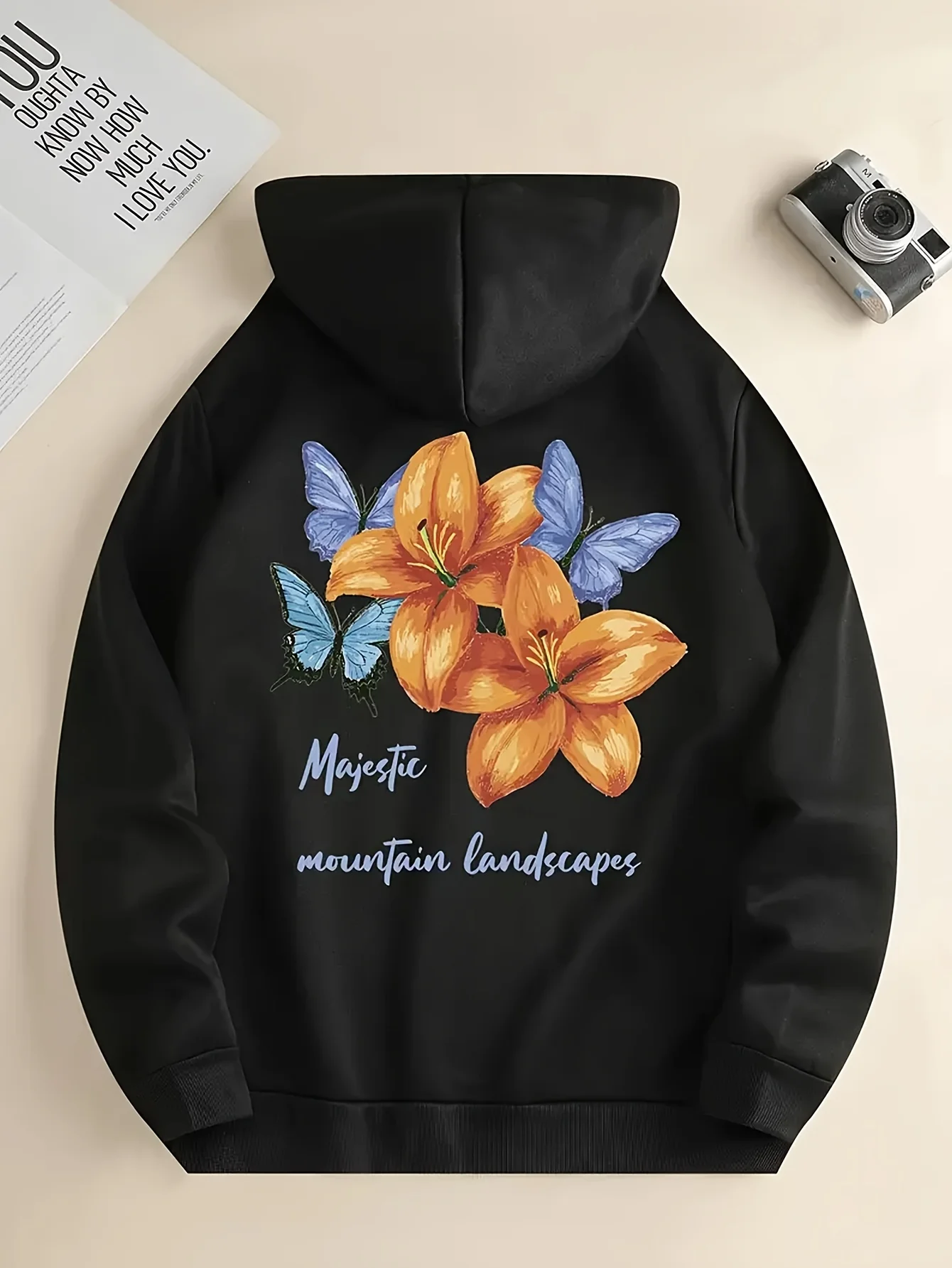 

Flower, Graphic Printing, Autumn and Winter Pure Cotton Men's and Women's Hoodies, Casual Outdoor Street Sports Training, Brand